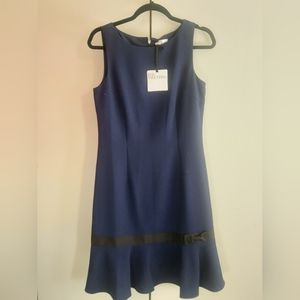 Red Valentino scallop neckline dress